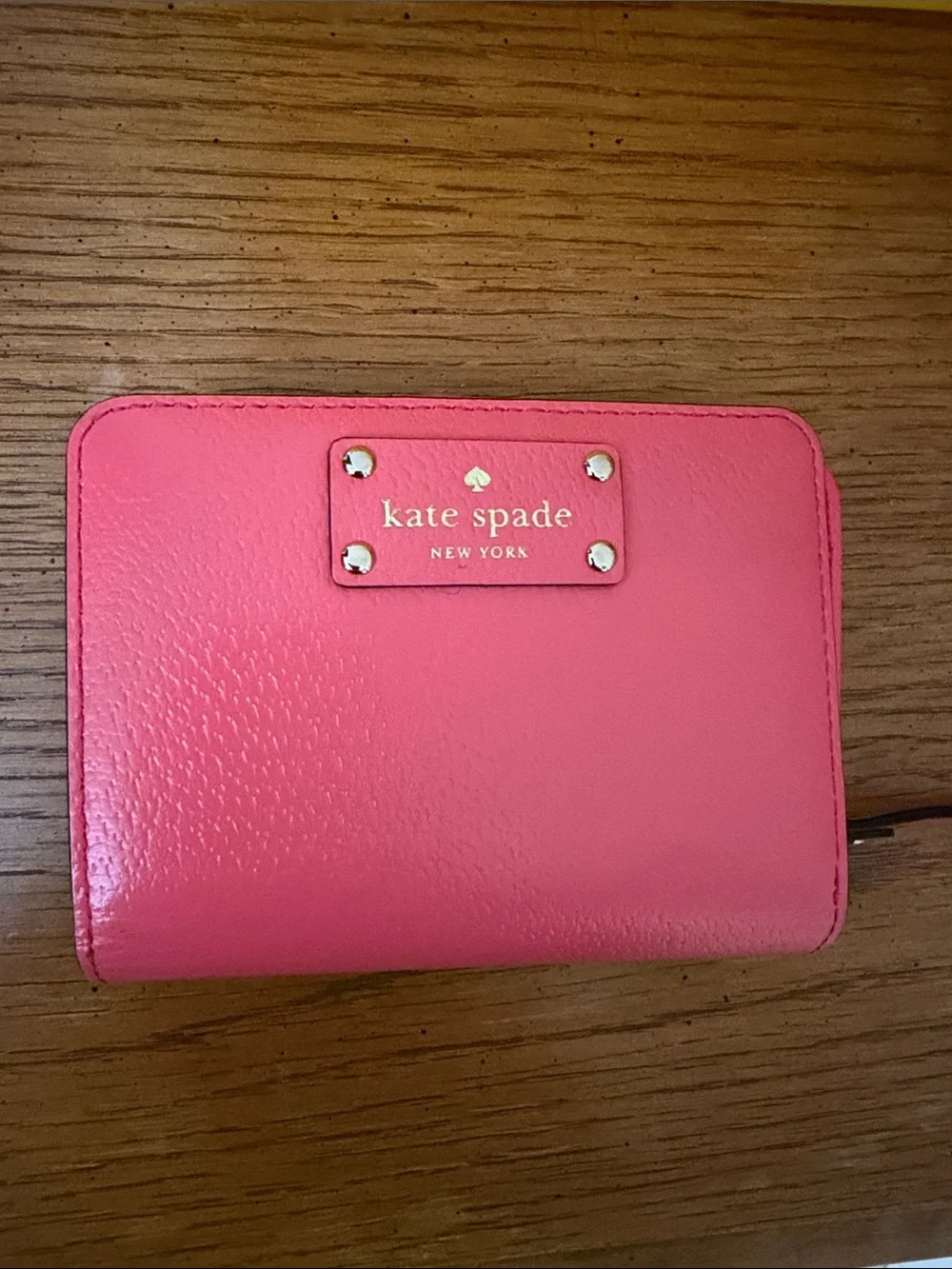 kate spade Pink Pebbled Leather Zip Wallet